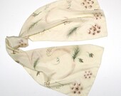 Linen Beige Sage Silk Scarf Brown Coppertone Unique Hand Painted Silk, JOSSIANI