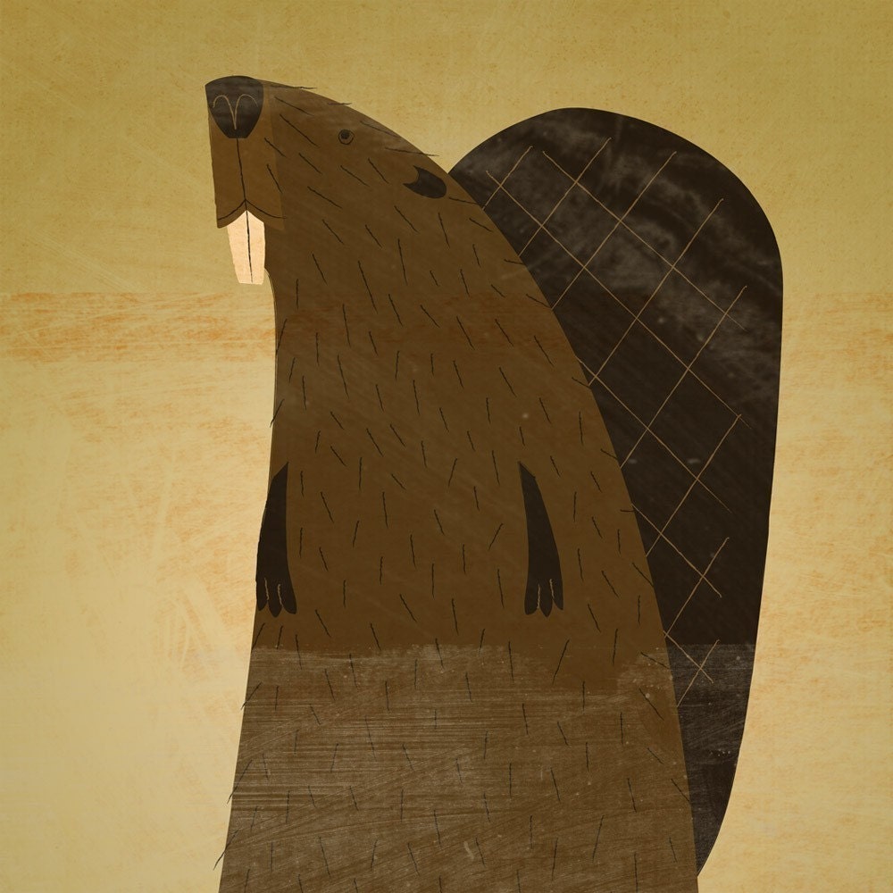 The Industrious Beaver Print 8.5 in x 11 in