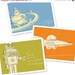 ON SALE 25% OFF Lunastrella Robot, Space Station and Flying Saucer 8x10 Set of Three