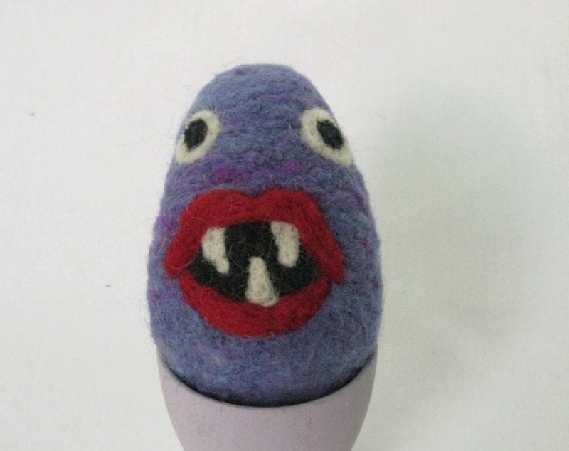 Needle Felted Easter Egg - Monster Plush Toy