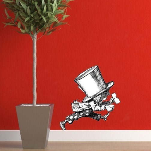 The Walking Mad Hatter an Alice in Wonderland Vinyl Wall Decal