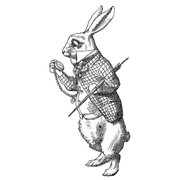 The Late Rabbit an Alice and Wonderland Vinyl Wall Decal