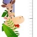 Deluxe Safari Animal Growth Chart Vinyl Wall or Door Decal
