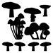 9 Forest Mushrooms Vinyl Wall Decal Set