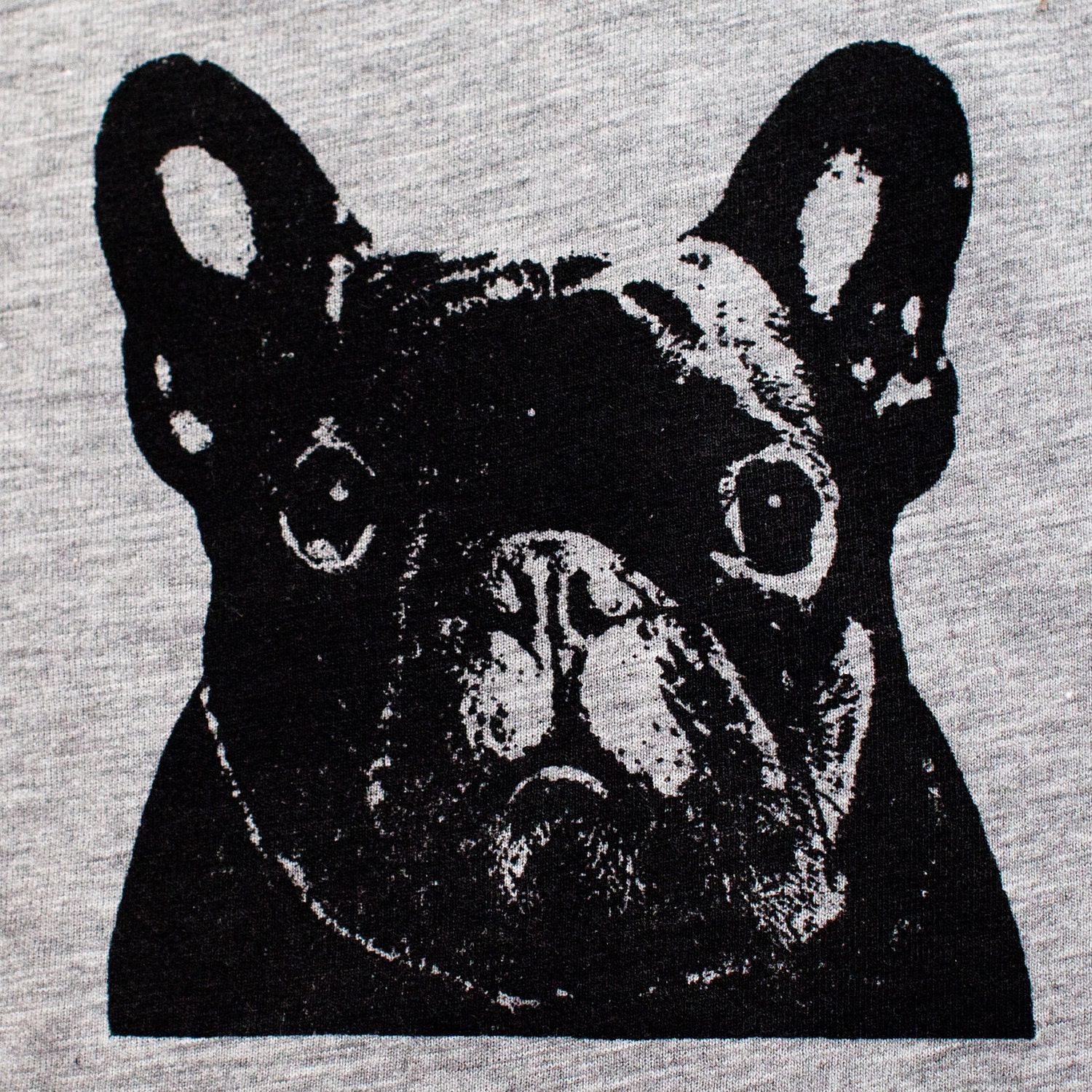 French Bulldog T Shirt - Heather Unisex T-Shirt, Frenchie art, dog art, screen print