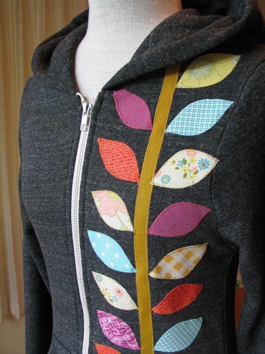Spring Vine Hoodie, Charcoal Gray, Size Small, Medium, Large or XLarge