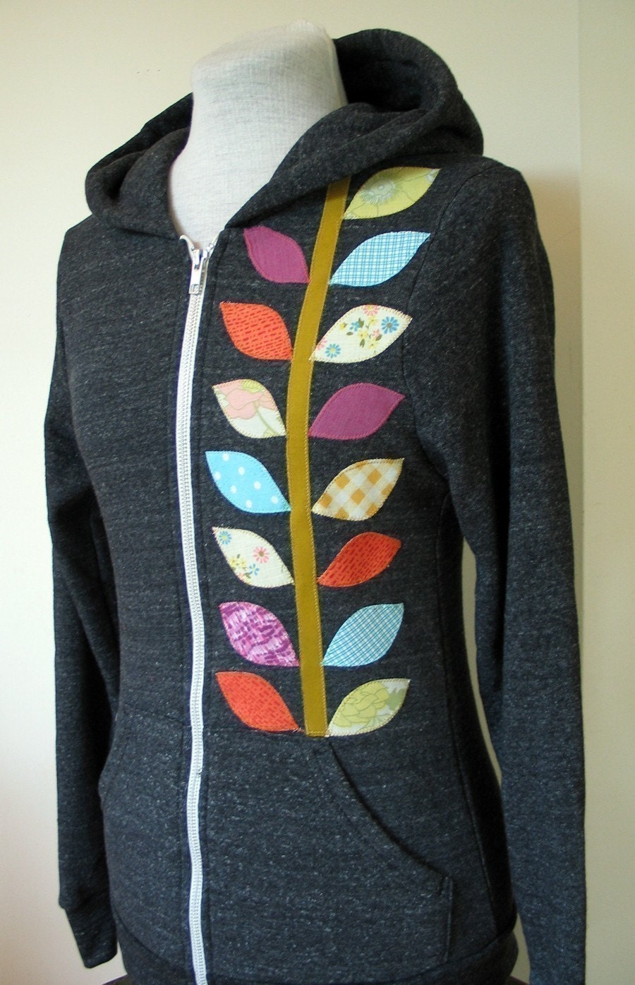 Spring Vine Hoodie, Charcoal Gray, Small, Medium, Large, XLarge