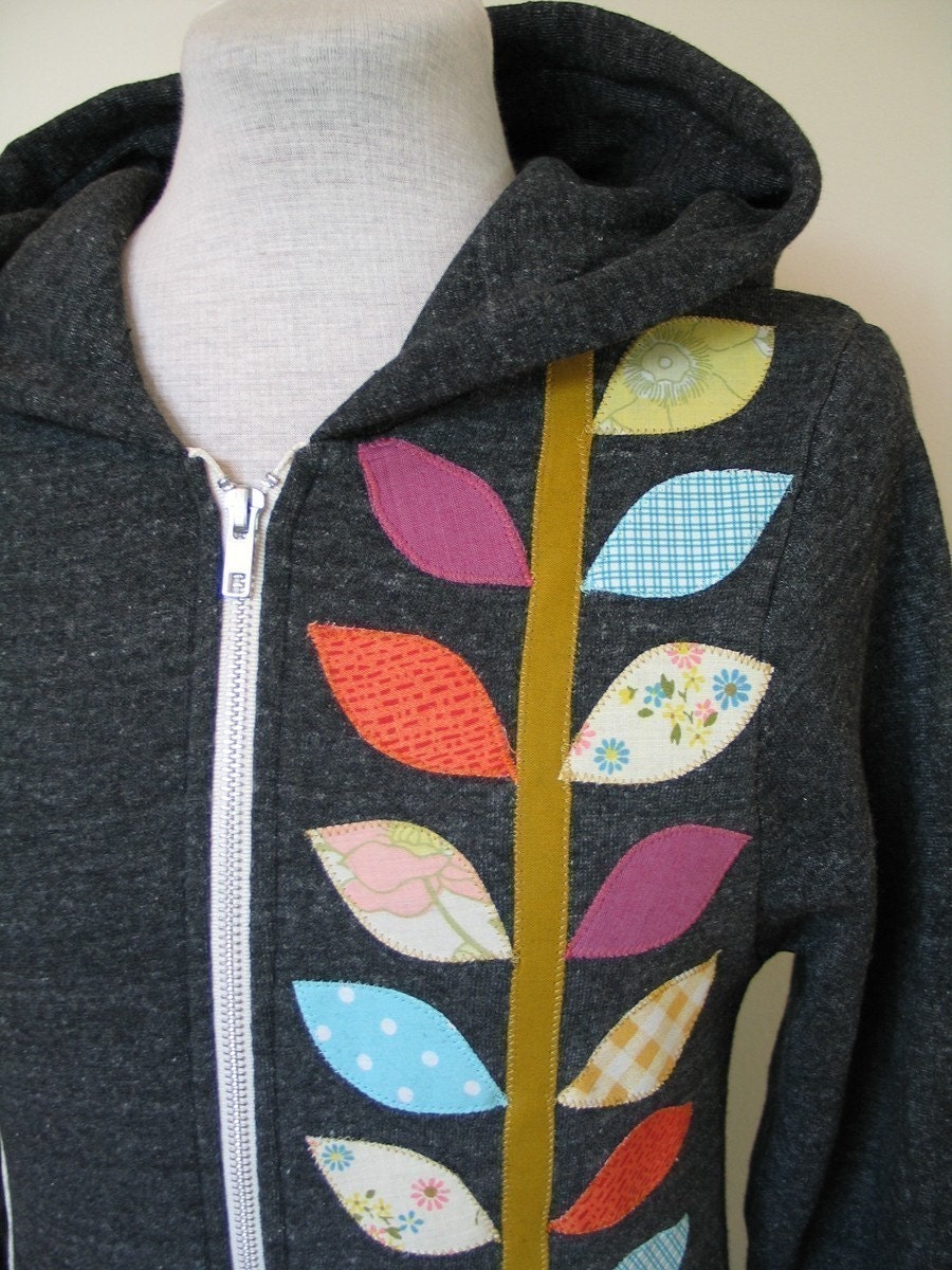 Spring Vine Hoodie, Charcoal Gray, Small, Medium, Large, XLarge