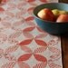 Red Linen Table Runner, Hand Printed, Anna Joyce Textile Collection, 13 x 72