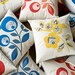 Hand Printed Cotton Canvas Pillows, Lollipop Flowers, Cobalt and Navy