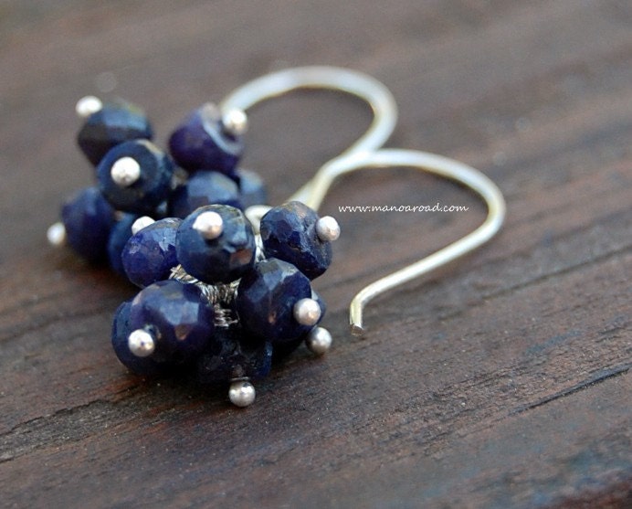 Twinkle Earrings - Sapphires and Sterling Silver