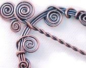 Copper Shawl Pin - Harmony Spirals