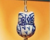 Owl - Sterling and Porcelain Stitch Marker