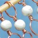 Stitch Markers - Copper and White Howlite - Set of 4 Dual Duty