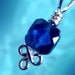 ROYALE - Sterling and CZ Stitch Marker - Sapphire Blue - Sized and Made to Order - US6 up to US15
