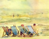 Deckchairs, Robin Hood's Bay- print
