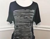 Washboard Black viscose oversized T Shirt