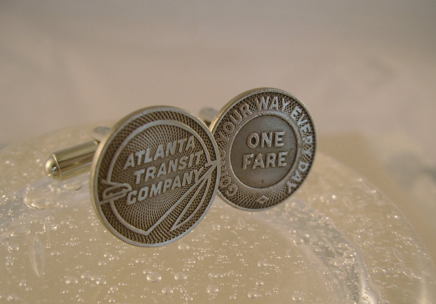 Frankly My Dear - Vintage Authentic Atlanta Georgia Transit Company Toke Cufflinks, Mens Gift, Groomsman gift
