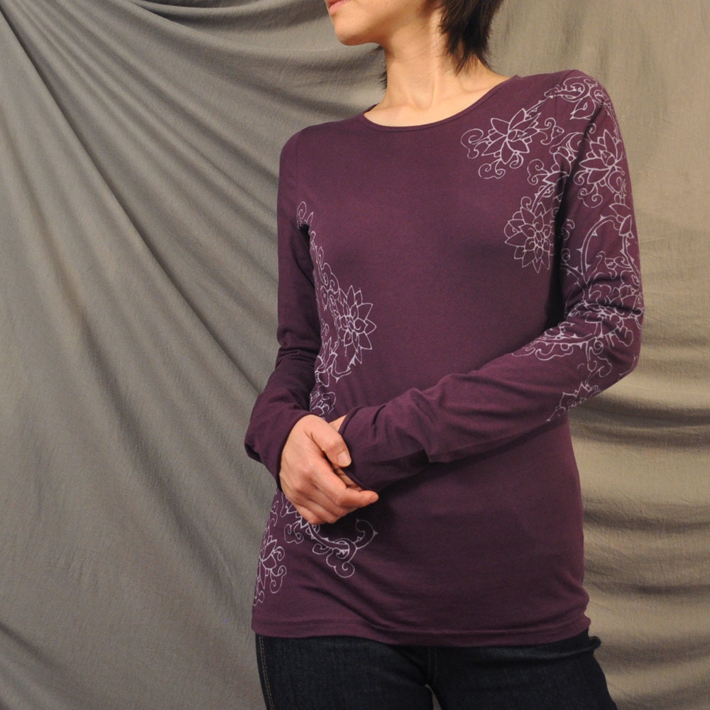 Floral Tattoo longsleeve  purple