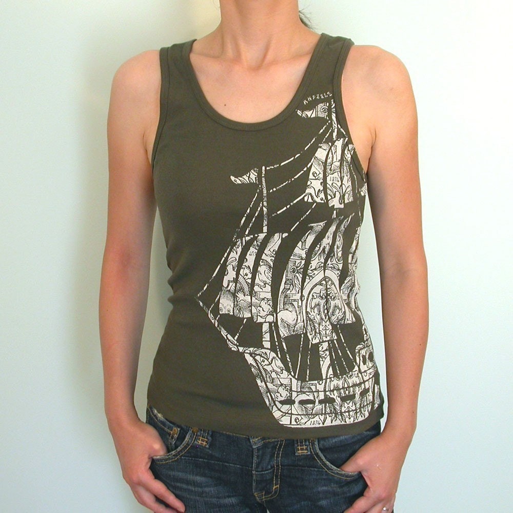 Vintage Yacht sailing ship Tank  only XL and XXL