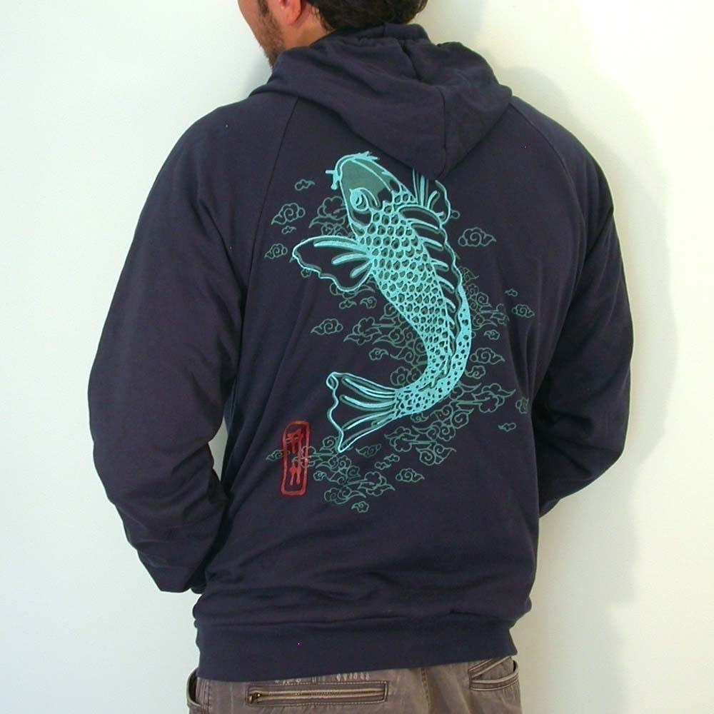 SALE Koi Japanese  zip up Hoodie (mens/unisex)