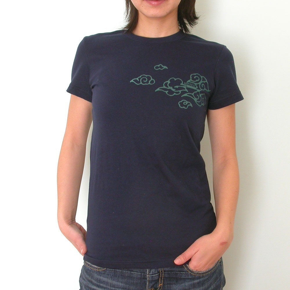 Japanese Koi Vintage tattoo navy womens T shirt