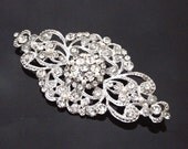 Lovely Rhinestone Swarovski Ivory Pearl Brooch, Vintage Style Brooch, Vintage Wedding Jewelry, LORENA