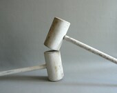 Wood Croquet Mallets, Set of Two Antique Croquet Hammers