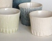 Porcelain Knitware Demitasse Cups, set of two
