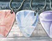 Porcelain Guitar Pick Pendants--Bamboo Patterns