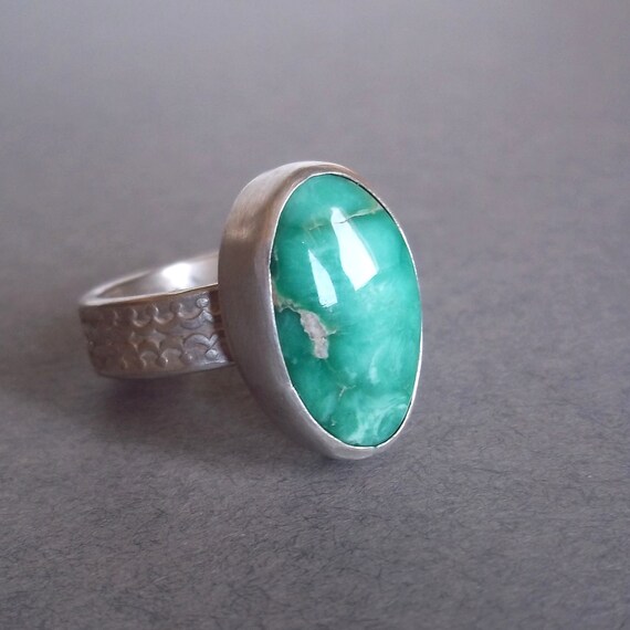 Ready to SHIP - Beautiful Blue/Green Nevada Variscite - One of a kind Sterling and Fine Silver Ring