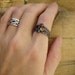 Candy Drops - Gemstone Stacking Set of 4 rings - Rustic - Blackened - Textured Dainty Bands - Citrine Black Onyx Garnet Iolite