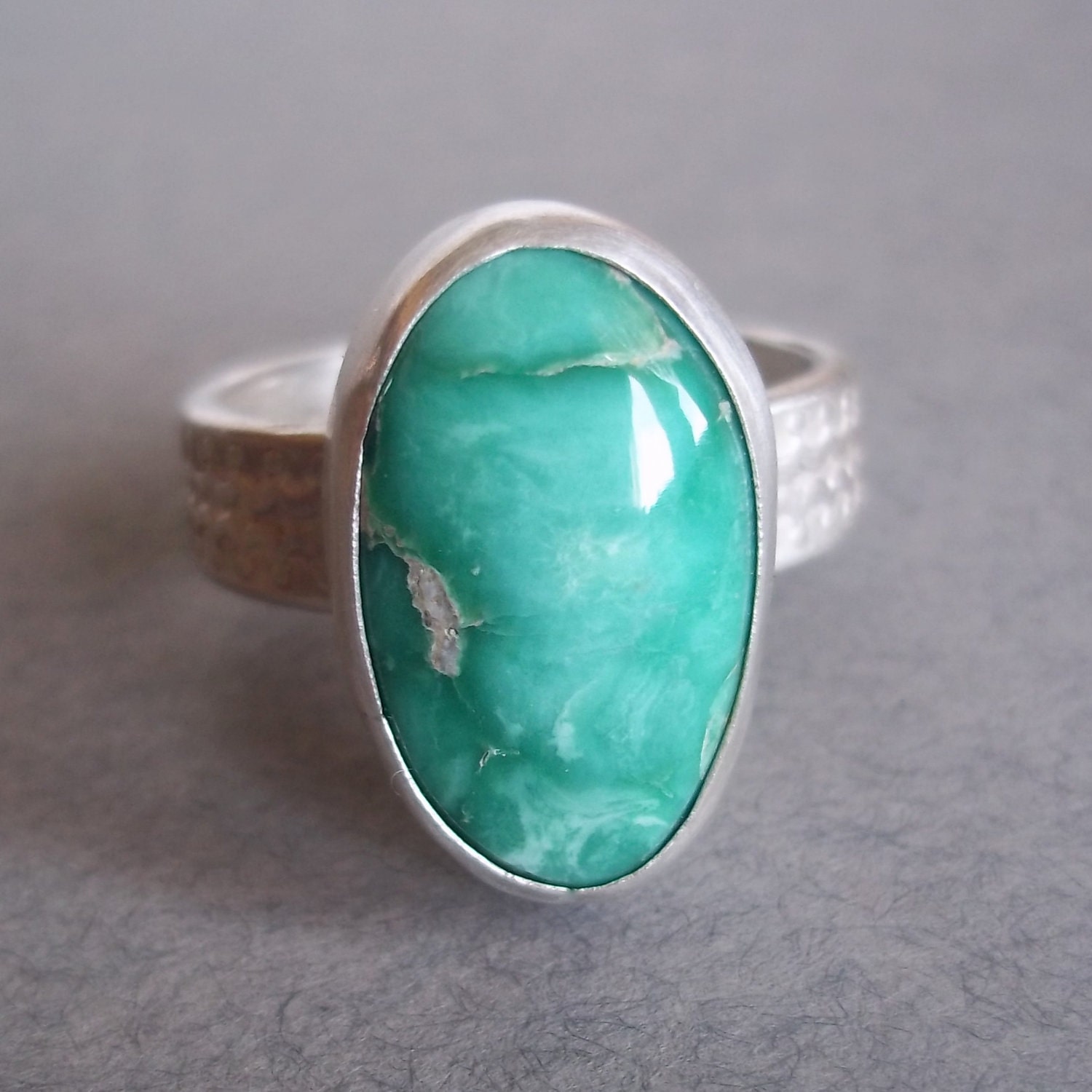 Ready to SHIP - Beautiful Blue/Green Nevada Variscite - One of a kind Sterling and Fine Silver Ring