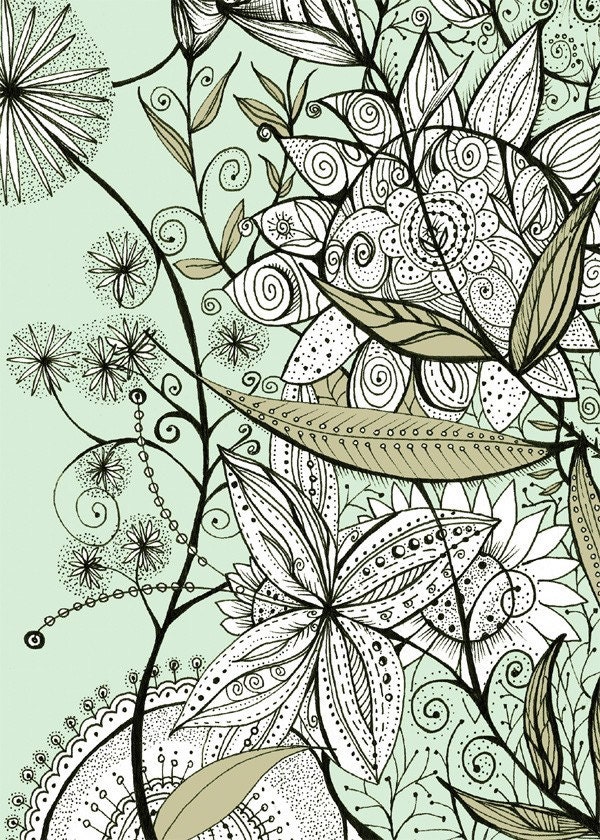 Flora In Blue  - Print 5x7