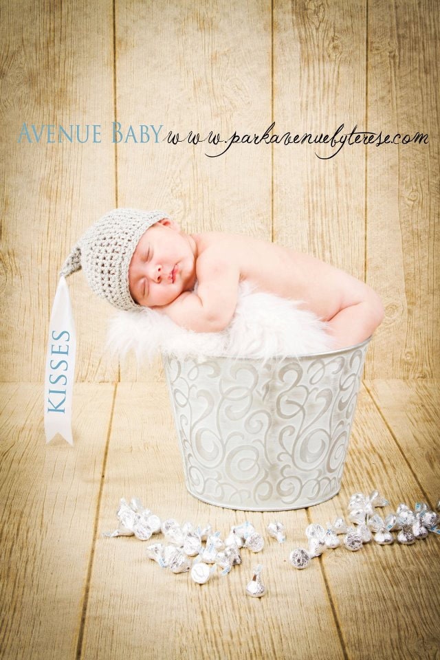 Knotty Noggins - Chocolate Kisses - custom crochet hat - newborn size