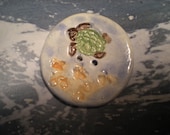 1.75 inch large designer ceramic sea turtle buttons by the muddy muse