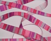 Silver Purple Grosgrain Ribbon Pink Red Stripes Shiny Gray 5/8 wide cbfiveeight