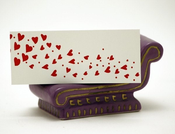 Letterpress Heart Gift Tags, Set of 6, Hand printed, Ready to Ship