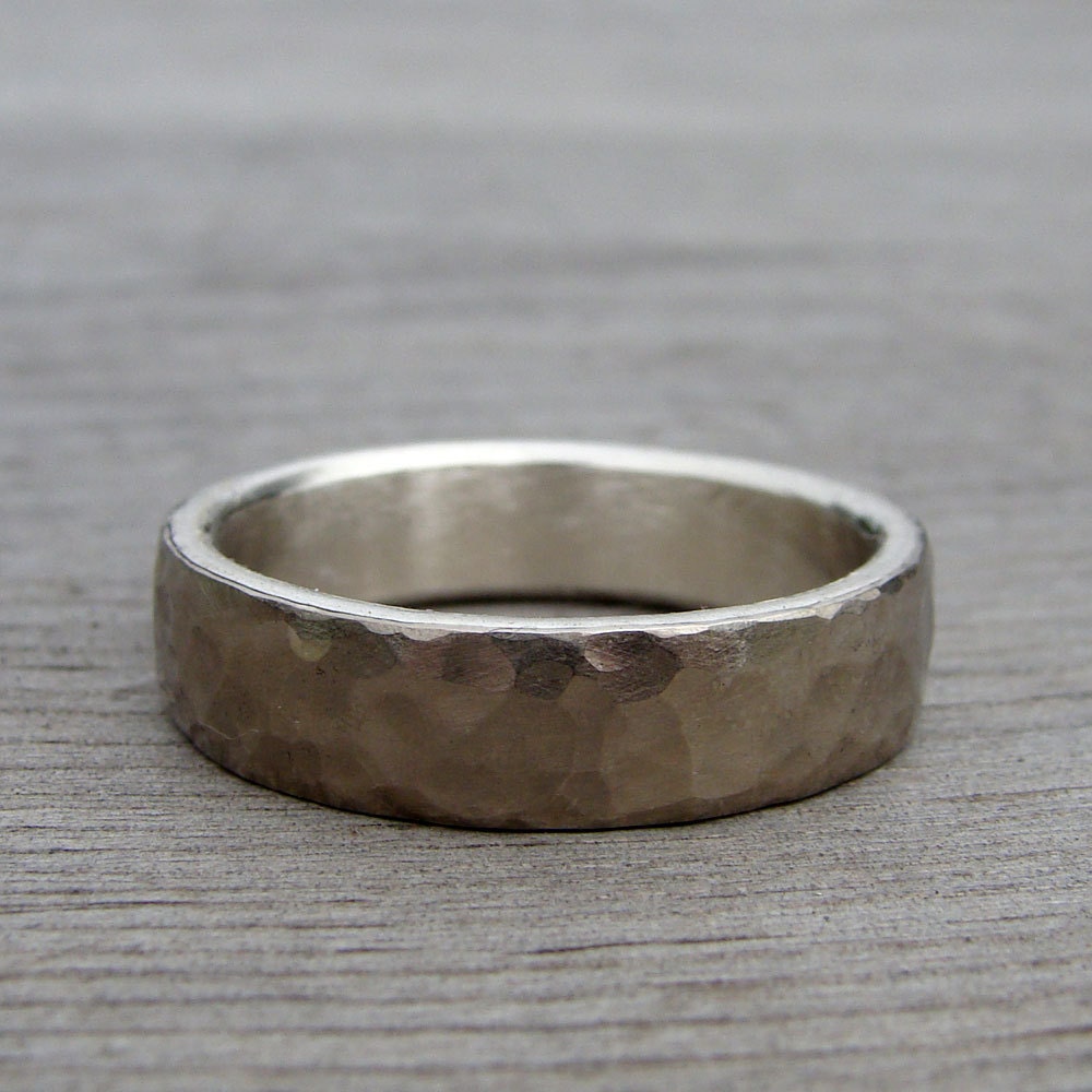 Recycled 14k Palladium White Gold and Recycled Palladium Sterling Silver Wedding Band, Made to Order