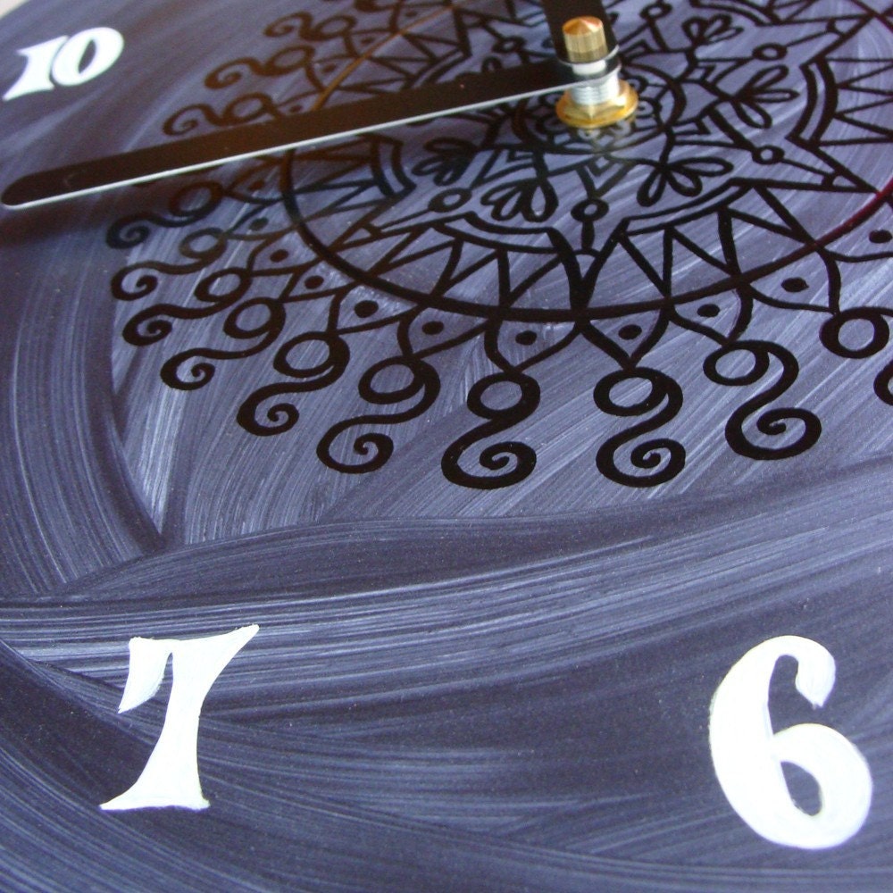 Industrial Silver Goth Clock