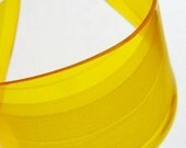 Yellow Vinyl Color Block Cuff Bracelet Made From Recycled Record - EyePopArt