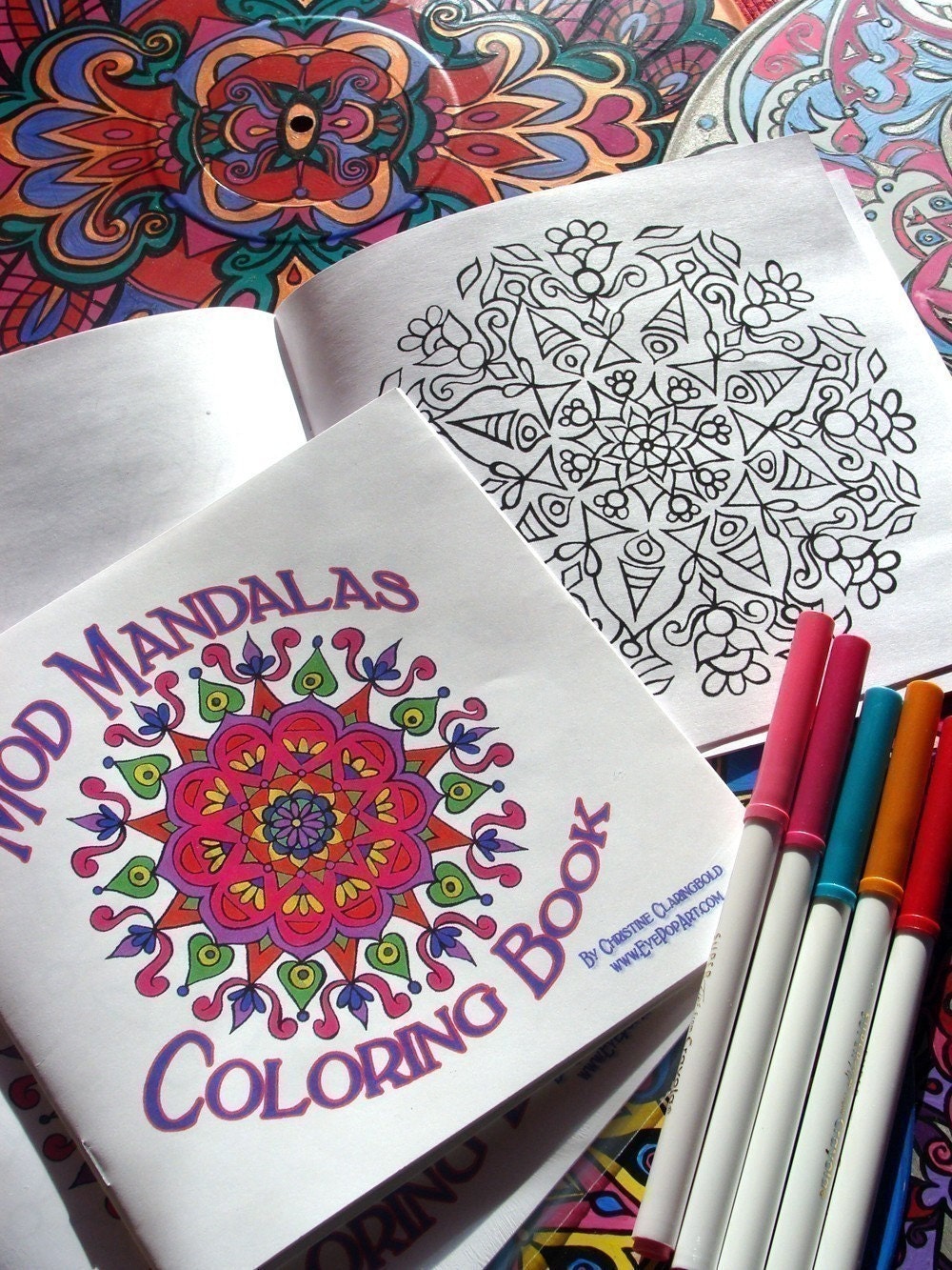 Mod Mandalas Coloring Book - 12 pages of Geometric Patterns to Color - Meditation and Relaxation