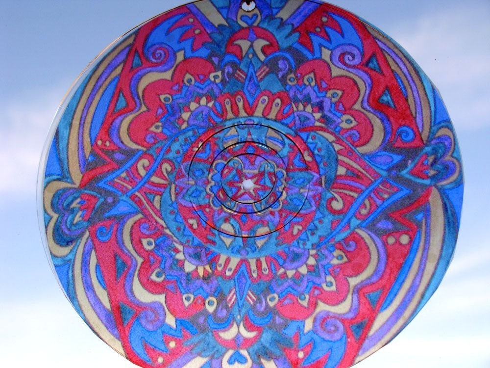 Cape Lookout  -  a Mandala Suncatcher made from upcycled CD spacer