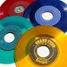 Men's Blue Vinyl Record Cuffs. Set of 2