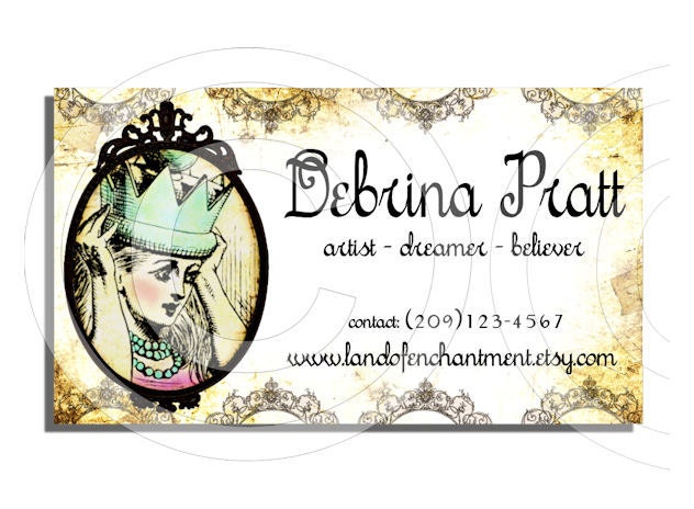 WoNDeRLaND WHiMSiCaL ALiCe vintage style printable personalized business cards eTSy SHoP CuSToM PRoDuCT LaBeLs hang tags