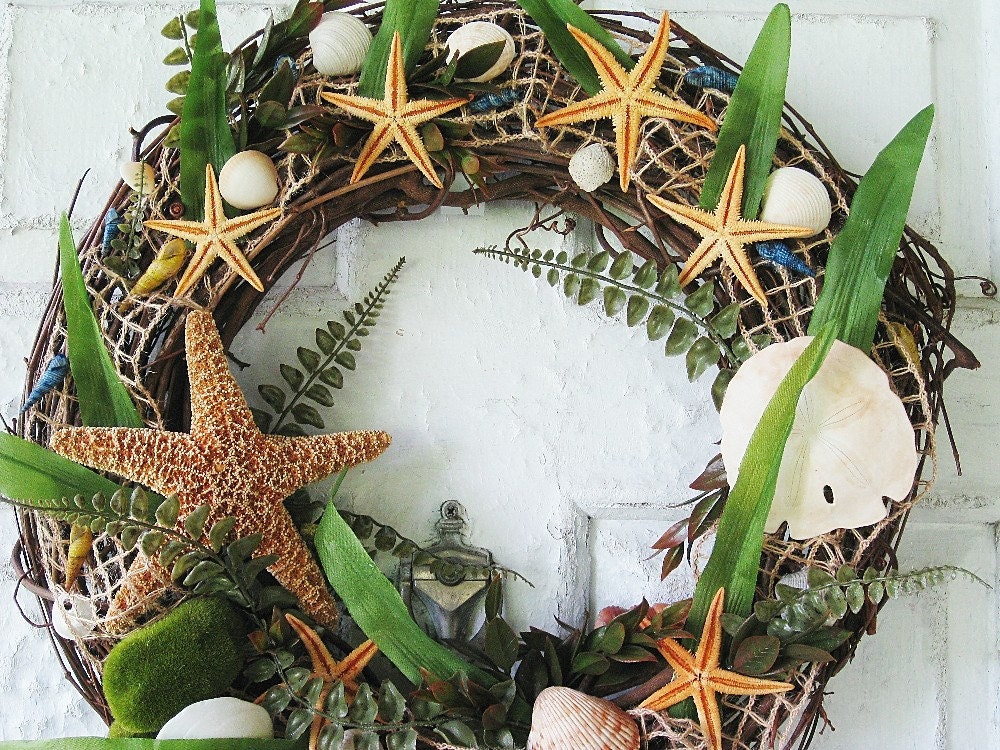 Seashells Wreath Beach Home Decor Nautical Wreath