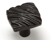 1" Diagonal Textured Knob 0416 - Wrought Iron Cabinet Hardware
