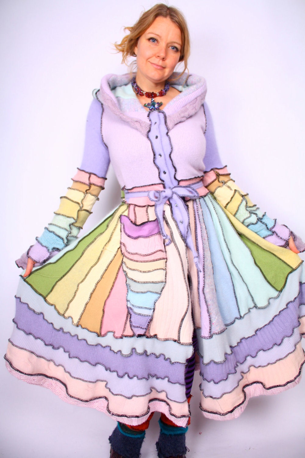 Rainbow Sweater Elf Coat Pattern