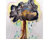 It Burns For You 8x10 Art Print tree raining cloud passion