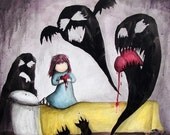 Doubts, They Get The Best Of Me - 8x10 Art Print monster under the bed